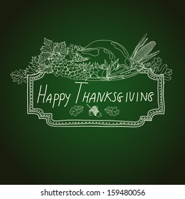 Vector hand drawn Thanksgiving illustration. 