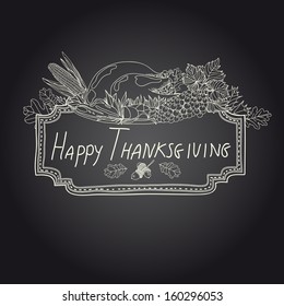 Vector hand drawn Thanksgiving illustration. 