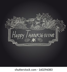 Vector hand drawn Thanksgiving illustration. 