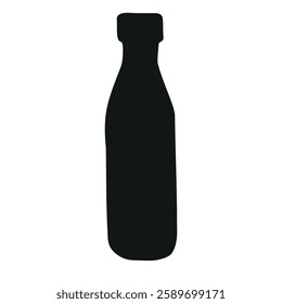 Vector hand drawn thermo bottle silhouette isolated on white background