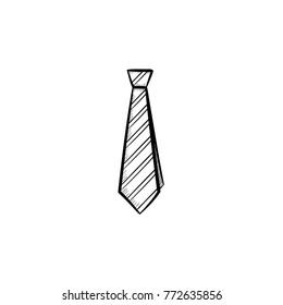 Vector hand drawn tie outline doodle icon. Tie sketch illustration for print, web, mobile and infographics isolated on white background.