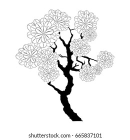 Vector hand drawn of tree.