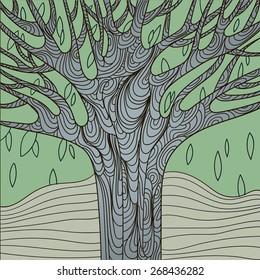 Vector hand drawn tree illustration