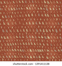 Vector hand drawn triangle tribal arrow seamless pattern of arrowhead shapes on brown with concentric ellipses. EPS10 file with transparency mode. 