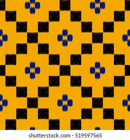 Vector hand drawn tribal seamless pattern in mexican style for textile, fabric, wrapping paper, wallpaper design. Colorful illustration.