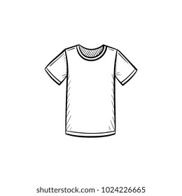 Vector hand drawn t-shirt outline doodle icon. T-shirt sketch illustration for print, web, mobile and infographics isolated on white background.