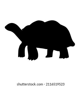 Vector hand drawn turtle silhouette isolated on white background