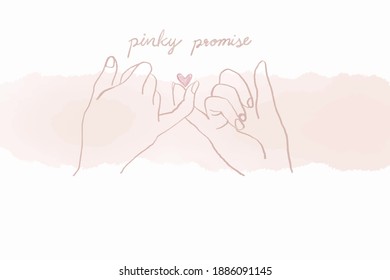 Vector hand drawn two hands making promise  The concept for Valentine's day  lovers  love   trust  