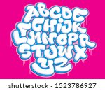 Vector hand drawn typeface in graffiti style