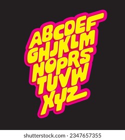 Vector hand drawn typeface in graffiti style