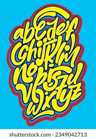 Vector hand drawn typeface in graffiti style