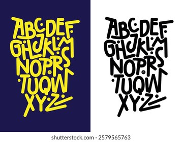 Vector hand drawn typeface in graffiti style, Handmade Urban Font.