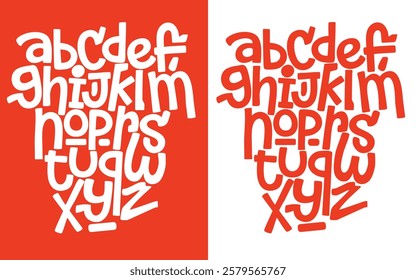 Vector hand drawn typeface in graffiti style, Handmade Urban Font.