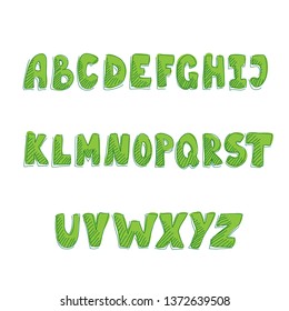 Vector hand drawn typeset. English alphabet isolated on white background