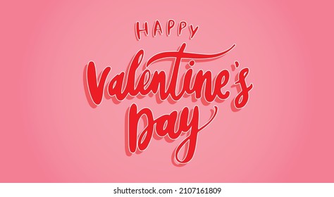 Bandera del Día de San Valentín atraída por Vector Hand 