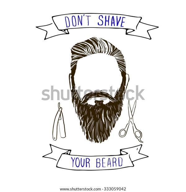 Vector Hand Drawn Typography Poster Bearded Stock Vector (Royalty Free ...
