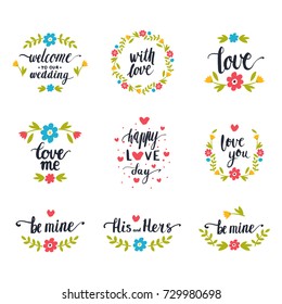 Vector hand drawn typography save the date quote text logo badge design wedding for greeting cards or invitations illustration