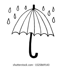 Vector hand drawn umbrella. 