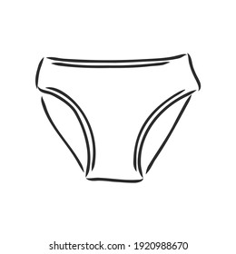 Vector hand drawn underpants outline doodle icon. Underpants sketch illustration for print, web, mobile and infographics isolated on white background.