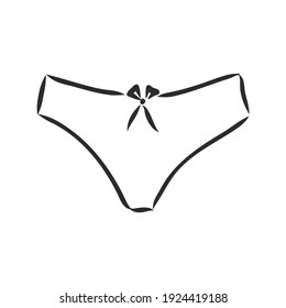 Los calzoncillos dibujados a mano del vector dibujan el icono del doodle. Los estudiantes esbozan la ilustración para imprimir, web, móviles e infografías aisladas en fondo blanco.