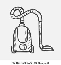 Vektor handgezeichnet Vakuum Reiniger Umriss-Doodle-Symbol. Staubsauger-Skizze für Druck, Web, Mobile und Infografiken einzeln auf weißem Hintergrund.