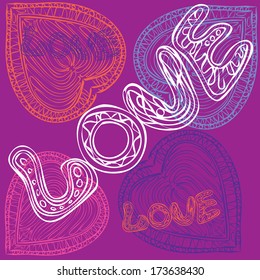 vector hand drawn valentine day card