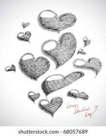 Vector Hand Drawn Valentine's Day Card Element