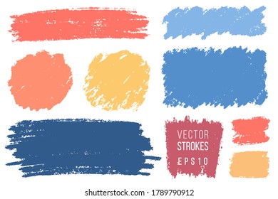 El vector dibujó a mano varias formas geométricas establecidas para los fondos. Coloridos antecedentes artísticos dibujados a mano.