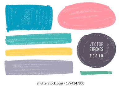 Vector hand drawn various geometric shapes set for backdrops. Colorful artistic hand drawn backgrounds.