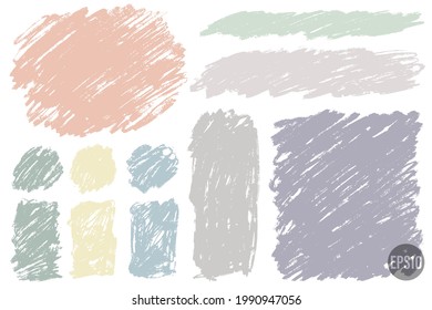 Vector hand drawn various geometric shapes set for backdrops. Colorful artistic hand drawn backgrounds.