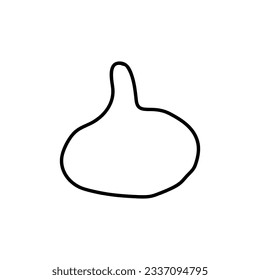 Vector hand drawn vase. Minimalistic figure in bauhaus retro style, boho element, pixelated doodle line art figure.