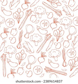 vector hand drawn vegetables background