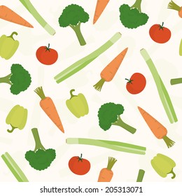 Vector hand drawn vegetables seamless pattern