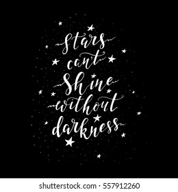 Vector hand drawn vintage illustration with hand-lettering. Never stop dreaming. Inspirational quote. This illustration can be used as a print on t-shirts and bags, stationary or as a poster.