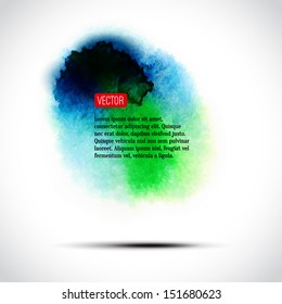 Vector hand drawn watercolor background for your design. Bright vector illustration. Abstract design. Watercolor backdrop can be used for web page background, identity style, printing, etc.
