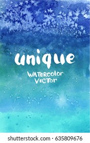 Vector hand drawn watercolor background,vector illustration, stain watercolors colors wet on wet paper. Watercolor composition for scrapbook elements