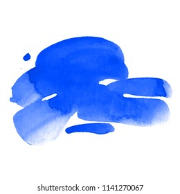 Vector hand drawn watercolor brush stain. Colorful painted stroke. Watercolor effect brushed background.