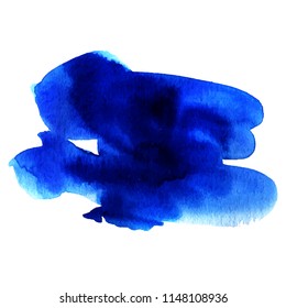 Vector hand drawn watercolor brush stain. Colorful painted stroke. Watercolor effect brushed background.