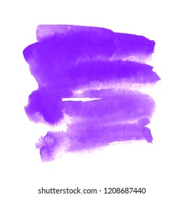 Vector hand drawn watercolor brush stain. Colored painted stroke. Painted by brush stain. Artistic backdrop. One color aquarelle effect background.