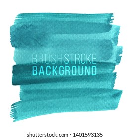 Vector hand drawn watercolor brush stain. Colorful painted stroke. Blue color hand drawn background.