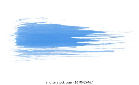 Vector hand drawn watercolor brush stain. Colorful painted stroke. Blue color artistic tender background.