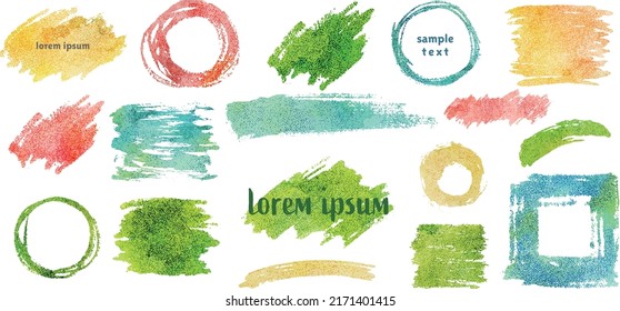 Vector hand drawn watercolor brush strokes