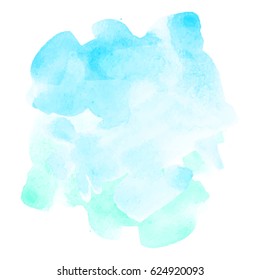 Vector hand drawn watercolor brush stain. Colorful painted stroke.
