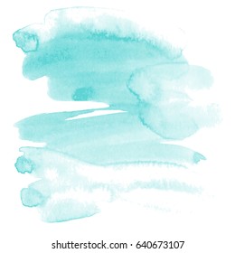 Vector hand drawn watercolor brush stain. Colorful painted stroke.