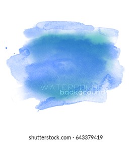 Vector hand drawn watercolor brush stain. Colorful painted stroke.