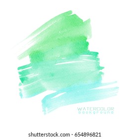 Handgezeichneter Pinselstrich mit Wasserfarbe. Farbiger gestrichener Schlaganfall.