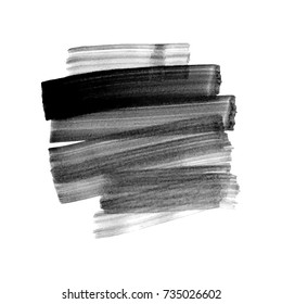 Vector hand drawn watercolor brush stain. Grayscale painted stroke. Painted by brush watercolor stain. Monochrome artistic backdrop.