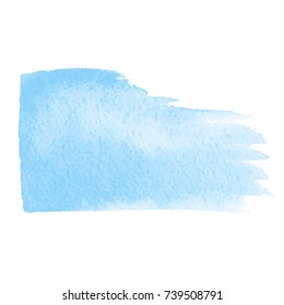 Vector hand drawn watercolor brush stain. Colorful painted stroke with straight angle. Watercolor brushed background.