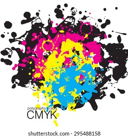 vector hand drawn watercolor cmyk stains