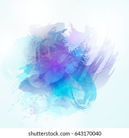 Vector hand drawn watercolor design template for banner, decor, background, invitation, greeting card